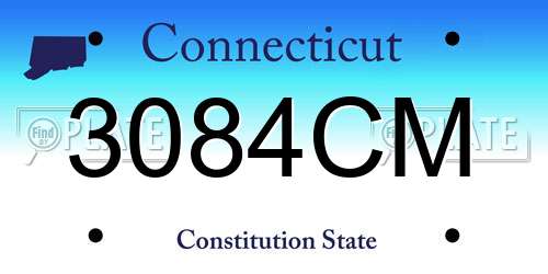 3084CM Connecticut License Plate