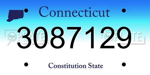 3087129 Connecticut License Plate