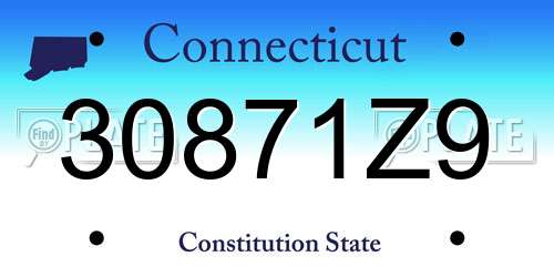 30871Z9 Connecticut License Plate