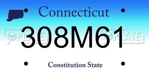 308M61 Connecticut License Plate