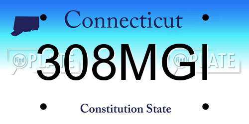 308MGI Connecticut License Plate