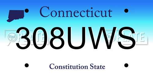 308UWS Connecticut License Plate