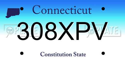308XPV Connecticut License Plate