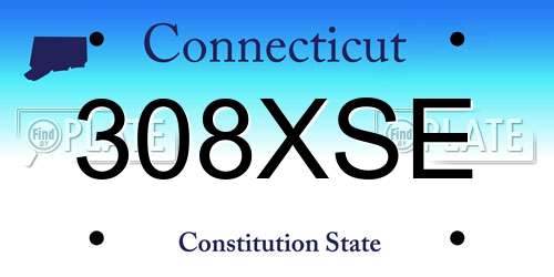 308XSE Connecticut License Plate