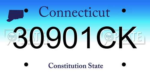 30901CK Connecticut License Plate