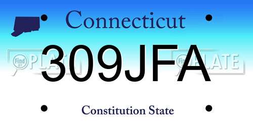 309JFA Connecticut License Plate