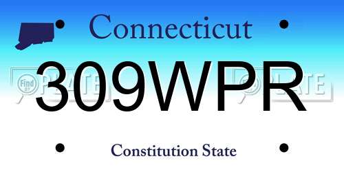 309WPR Connecticut License Plate