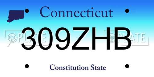 309ZHB Connecticut License Plate