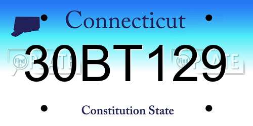 30BT129 Connecticut License Plate