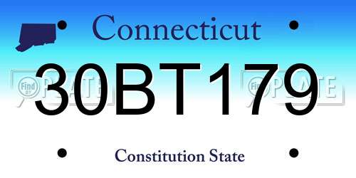 30BT179 Connecticut License Plate