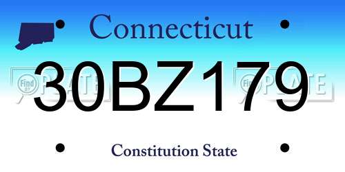 30BZ179 Connecticut License Plate
