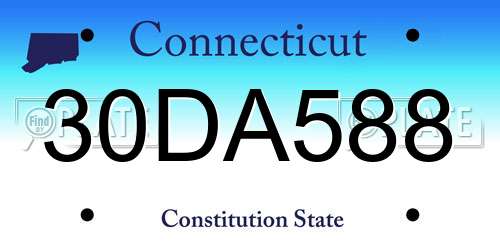 30DA588 Connecticut License Plate