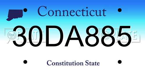 30DA885 Connecticut License Plate