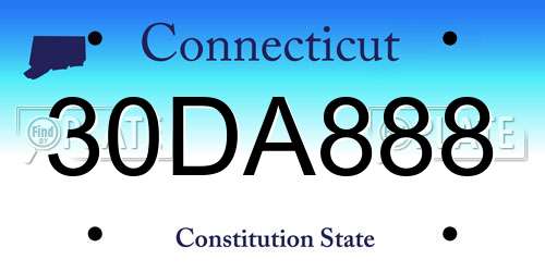 30DA888 Connecticut License Plate