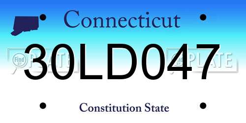 30LD047 Connecticut License Plate