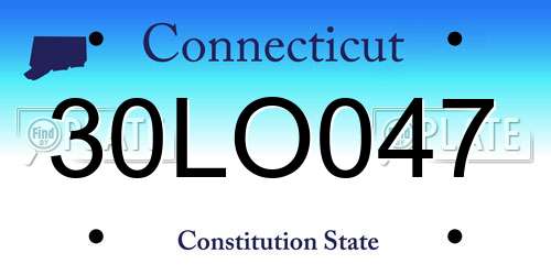 30LO047 Connecticut License Plate