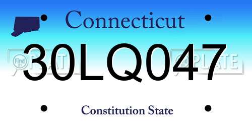 30LQ047 Connecticut License Plate