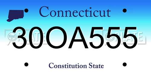 30OA555 Connecticut License Plate