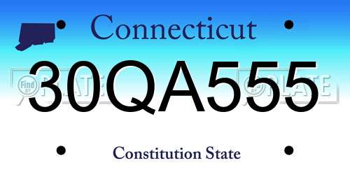 30QA555 Connecticut License Plate