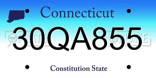 30QA855 Connecticut License Plate