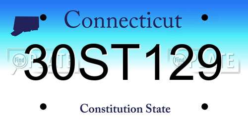 30ST129 Connecticut License Plate
