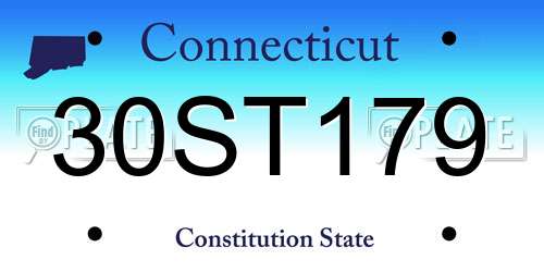 30ST179 Connecticut License Plate