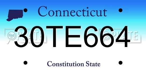 30TE664 Connecticut License Plate