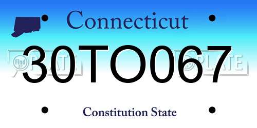 30TO067 Connecticut License Plate