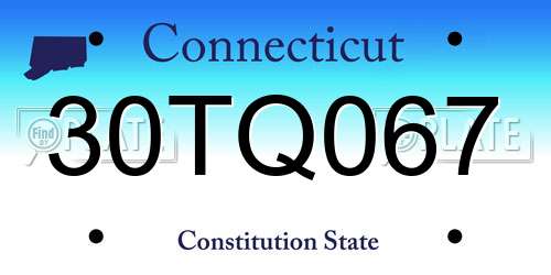 30TQ067 Connecticut License Plate