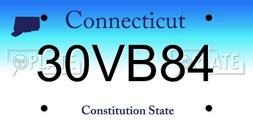 30VB84 Connecticut License Plate