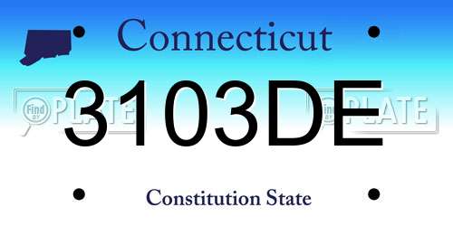 3103DE Connecticut License Plate