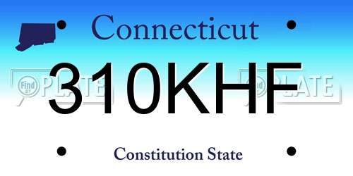 310KHF Connecticut License Plate