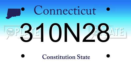 310N28 Connecticut License Plate