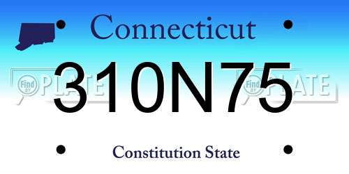 310N75 Connecticut License Plate