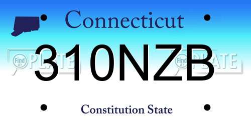 310NZB Connecticut License Plate