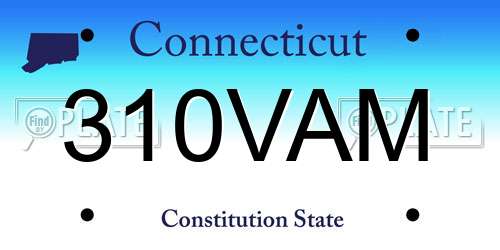 310VAM Connecticut License Plate