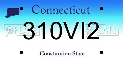 310VI2 Connecticut License Plate