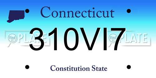310VI7 Connecticut License Plate