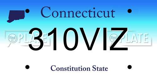 310VIZ Connecticut License Plate