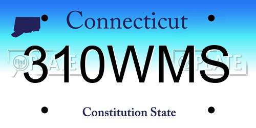 310WMS Connecticut License Plate