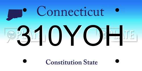 310YOH Connecticut License Plate