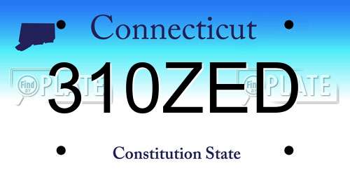 310ZED Connecticut License Plate