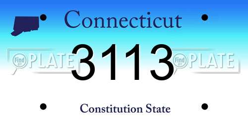3113 Connecticut License Plate
