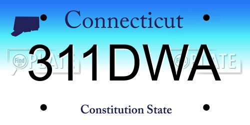 311DWA Connecticut License Plate