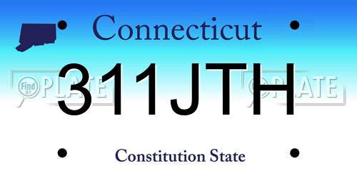 311JTH Connecticut License Plate