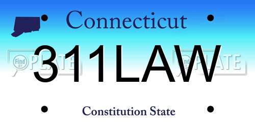 311LAW Connecticut License Plate
