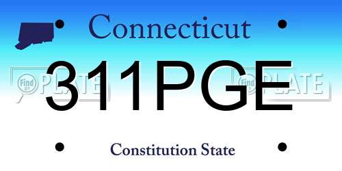 311PGE Connecticut License Plate
