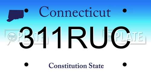 311RUC Connecticut License Plate