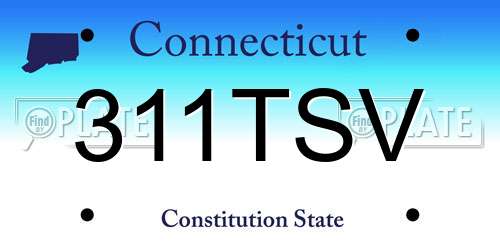 311TSV Connecticut License Plate
