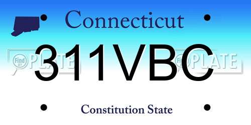 311VBC Connecticut License Plate